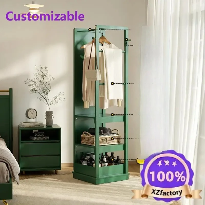 Factory Direct 2026 Top RatedFull-body mirror, full-length , solid wood home floor , rotating hanger with , integrated coat rack