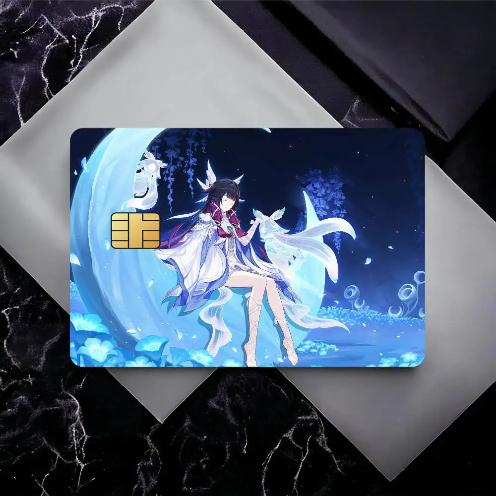 Genshin Impact Columbina Waterproof Skin Sticker Bank Bus Metro Access Card Protective Film Card Sticker Girl Gift