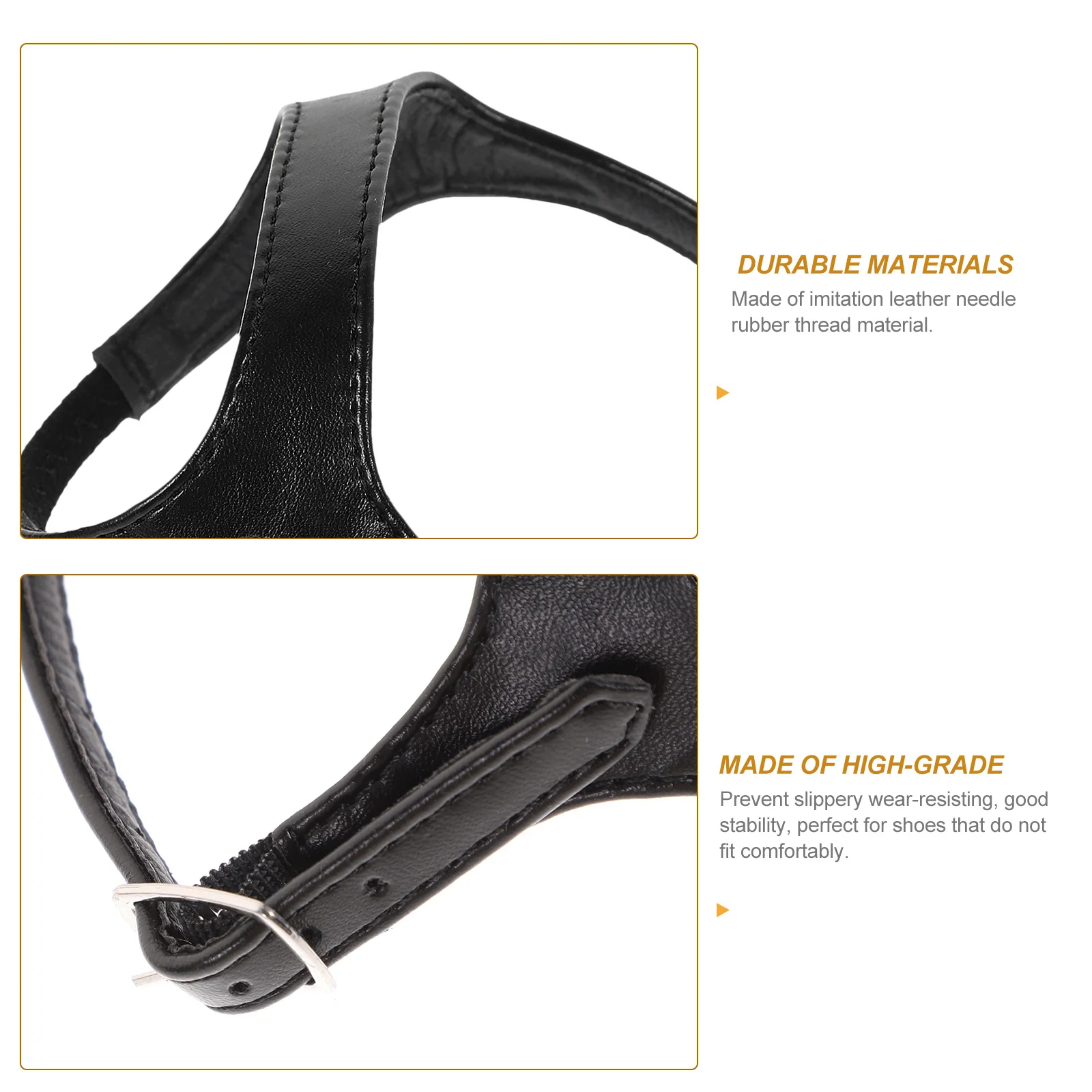 

Garland Style Shoe Strap For High Heels Imitation Anti-Slip Elastic Lace Adjustable Footwear Connector Matte Black