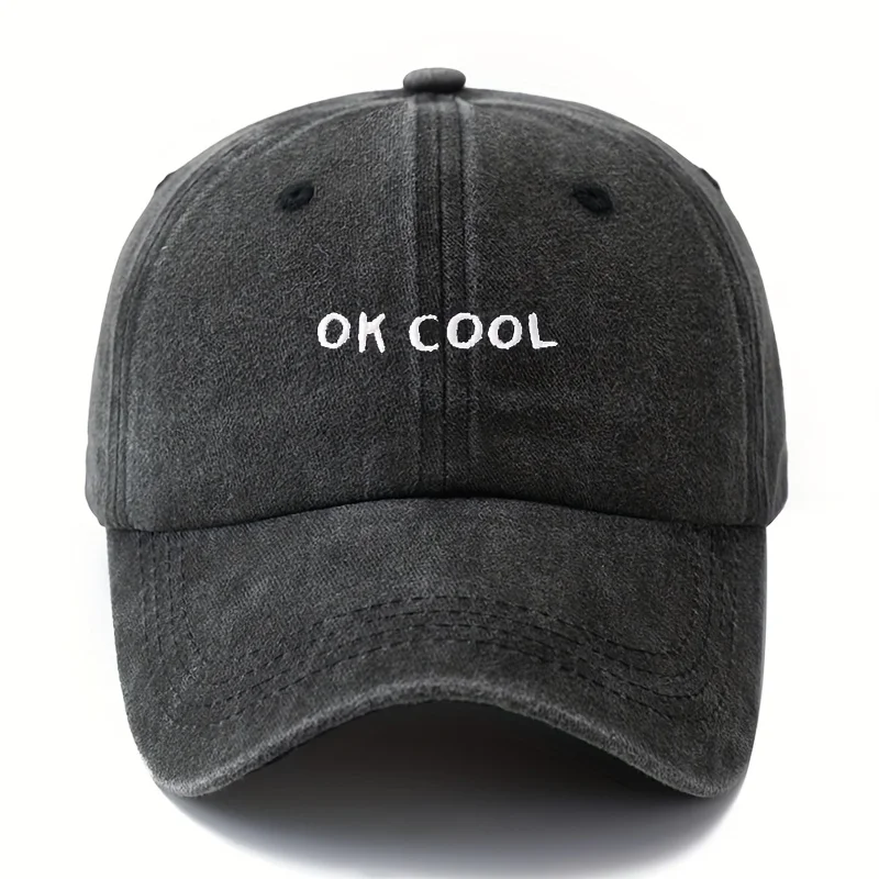 Baseball cap with simple printed letters for men and women, suitable for outdoor leisure, sun protection, duckbill cap