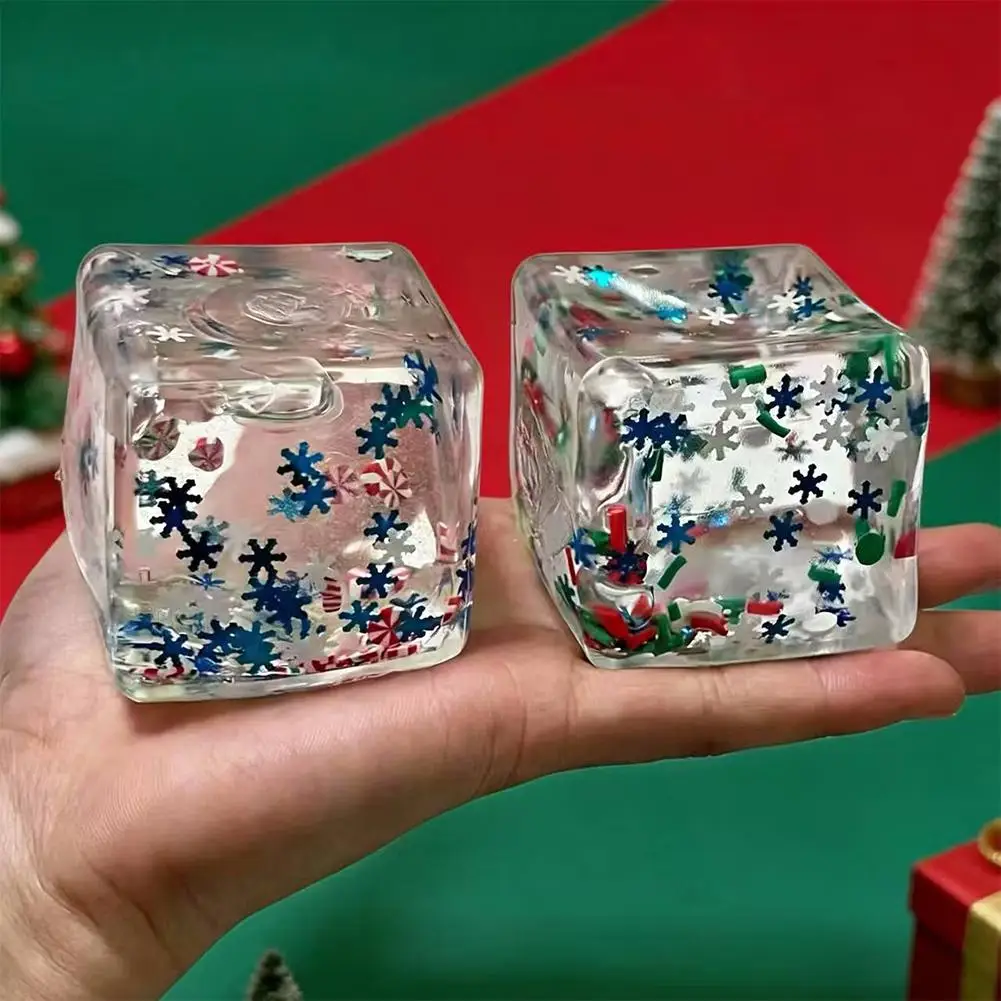 Balle anti-stress géante compressible en forme de glaçon de maltose de Noël, jouet sensoriel fantaisie pour soulager l'anxiété, pour adultes et bureau