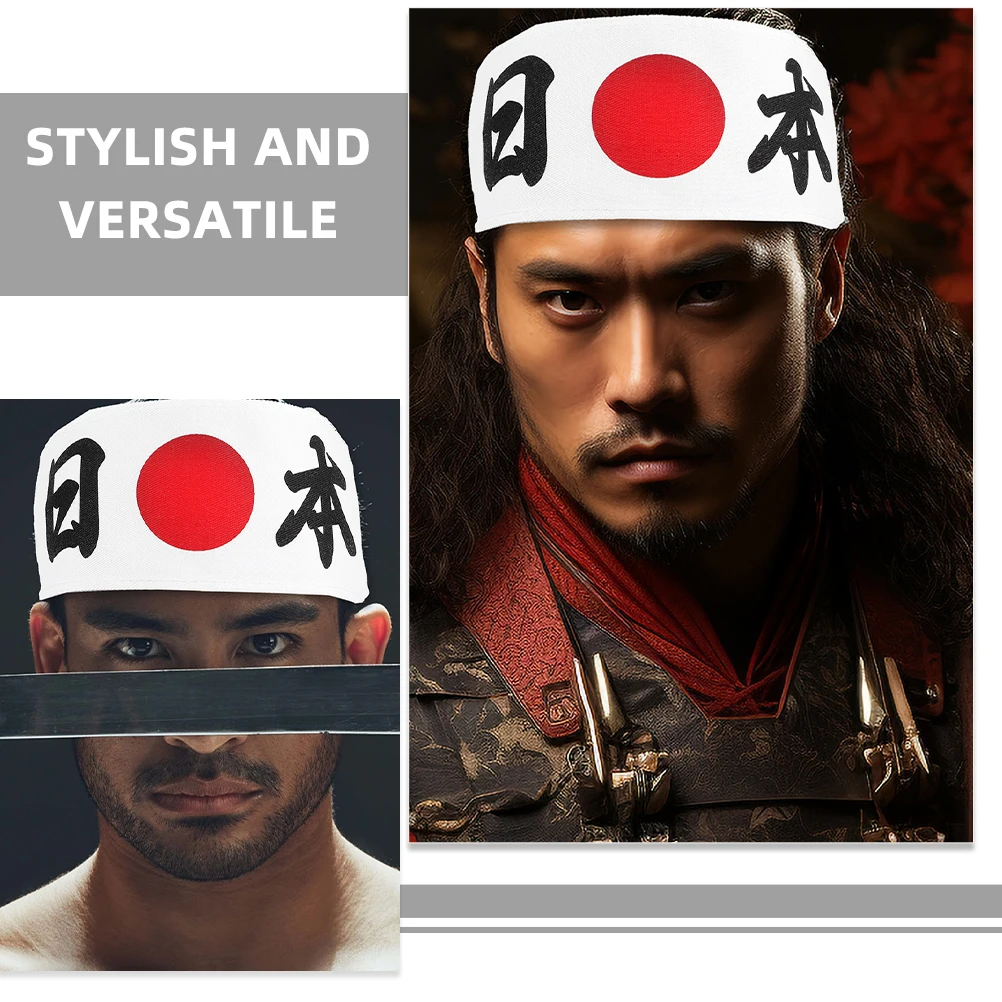 4pcs Japanese Chef Headband Men Hachimaki Cooking Sweatband Karate Training Running Workout
