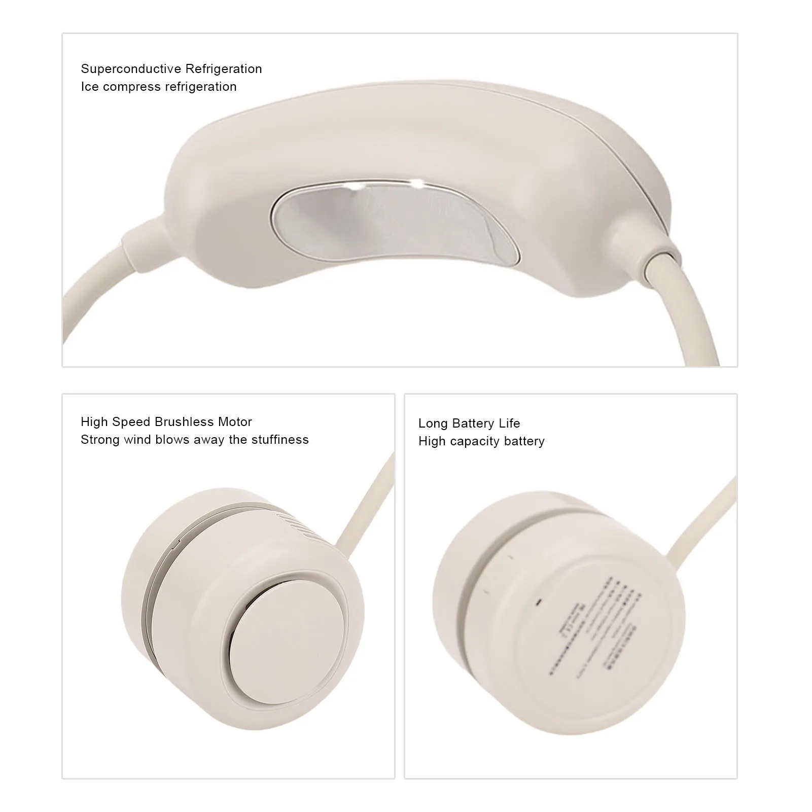 مروحة معلقة للرقبة، 3 تروس، تصميم مريح قابل للتعديل، مروحة رقبة هادئة قابلة للطي يمكن ارتداؤها لمروحة الرقبة المحمولة لركوب الدراجات على الشاطئ