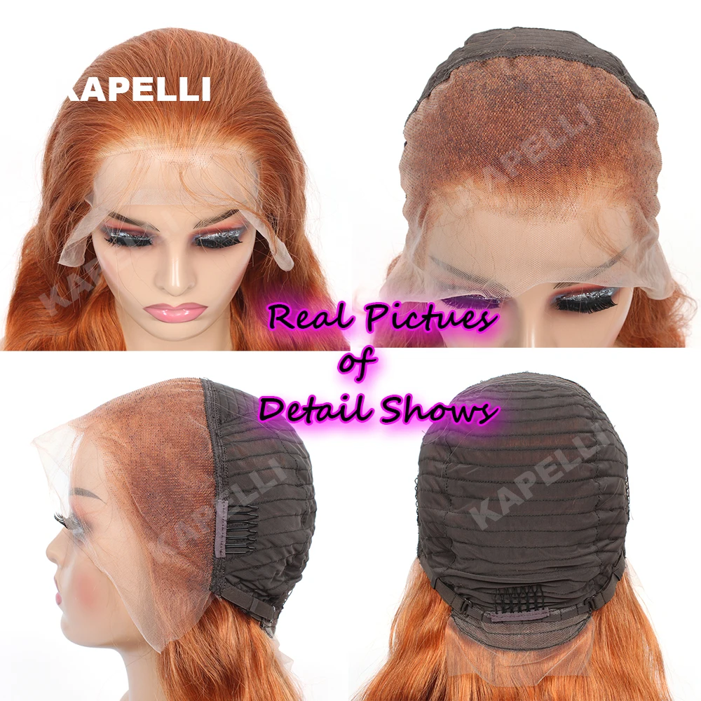 Ginger Body Wave 13x4 Lace Front Wigs Human Hair Wet and Wavy Wigs for Women Wavy Lace Front Wigs Pre Plucked with Baby Hair