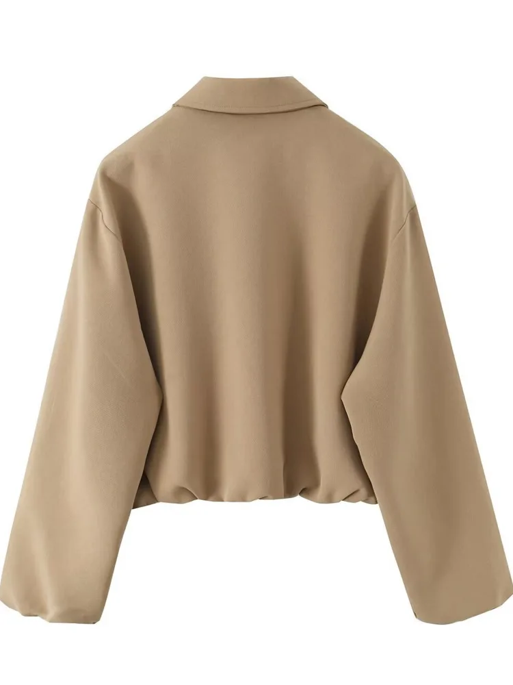 ZMEENNA Eleganter Kurzmantel für Damen, neue Herbst-Stile, Jacke, Langarm, Oberbekleidung mit Taschen, stilvoll, lässig, ZM3912