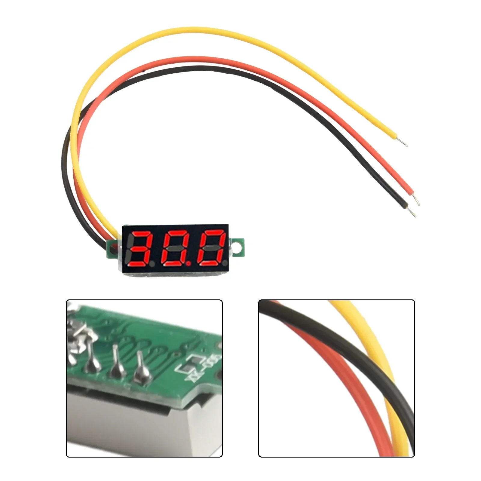 1PC 0.28inch Digital DC Voltmeter Head 3 Wire LED Minimun Digital Voltmeter DC0-100V Reverse Connection Protection