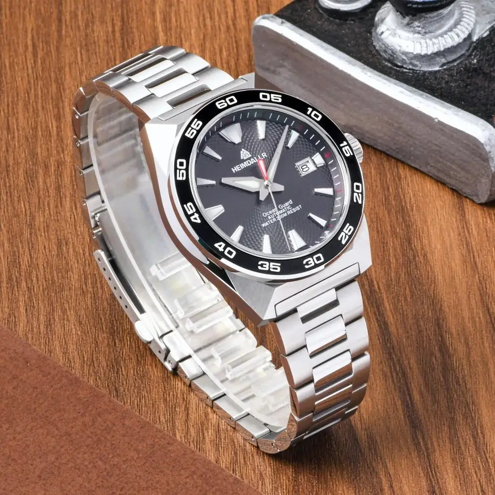 Heimdallr ساعة أوتوماتيكية للرجال 43 مللي متر ساعة يد ميكانيكية عسكرية 20ATM مقاومة للماء C3 مضيئة الياقوت NH35 #1