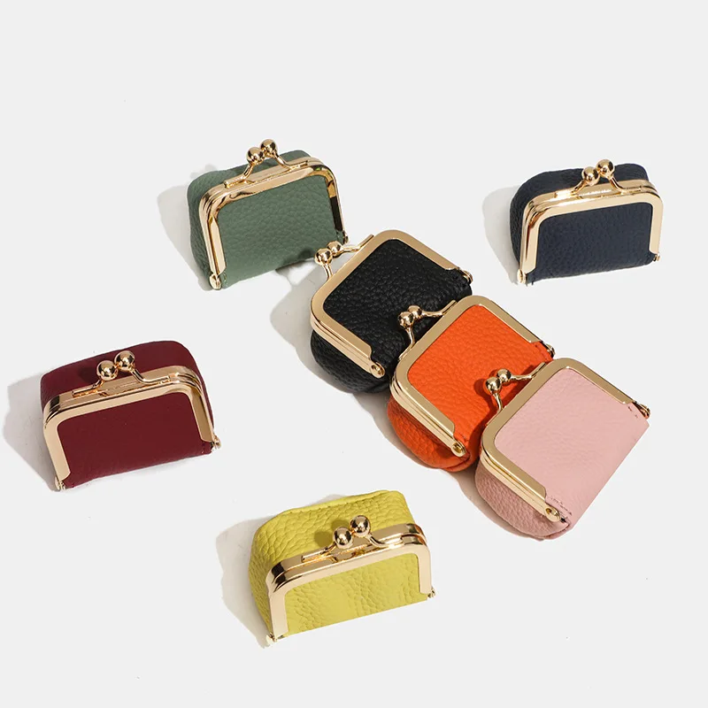 

New leather compact gold bag diamond ring jewelry bag mini ring necklace earrings jewelry box coin change bag