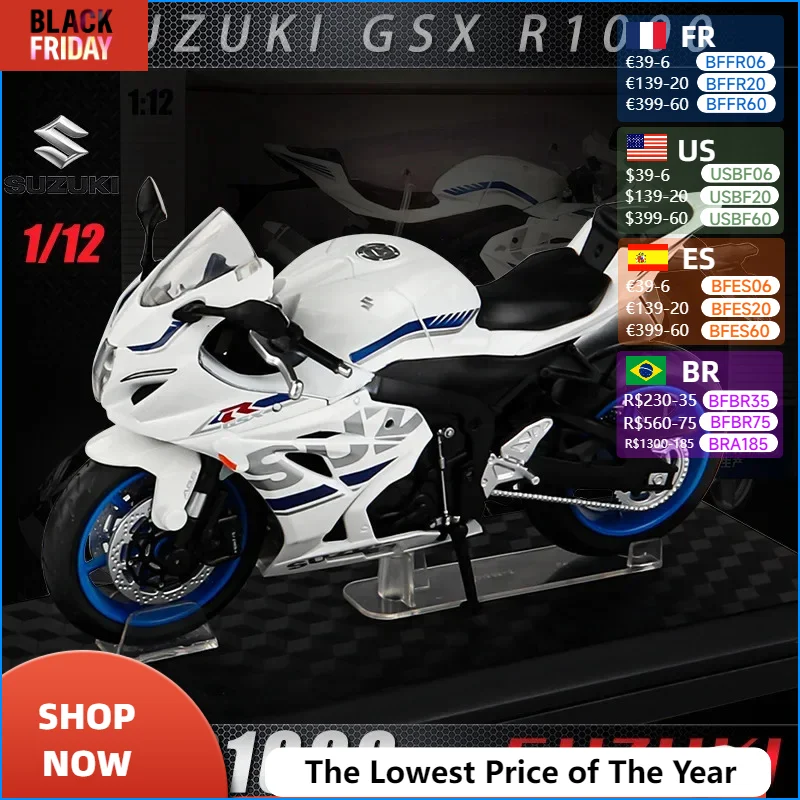 1:12 Suzuki GSX-R1000 Alloy Motorcycle Model Diecast Car Toys for Boys Birthday Gift Kids Toys Car Collection