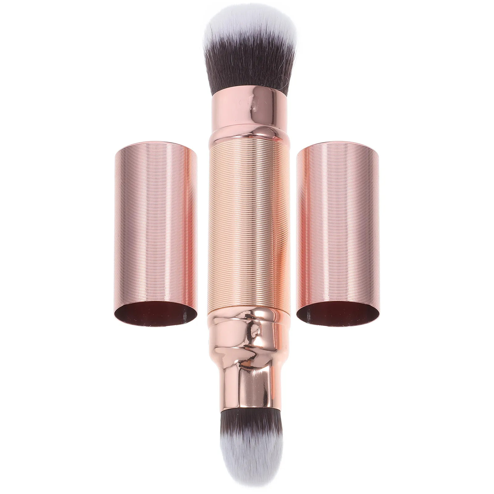 

Dual End Retractable Makeup Brush for Powder Foundation Concealer Soft Bristles No Shedding Compact Size for Travel Or Daily Use