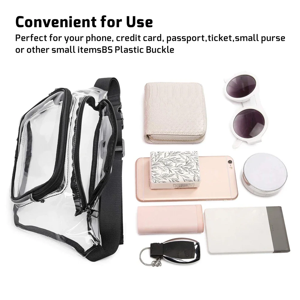 Waterproof Waist Packs Fashionable Transparent Chest Bag Men Women Unisex Wallet Mini Crossbody Bag for Outdoor Sports Travel