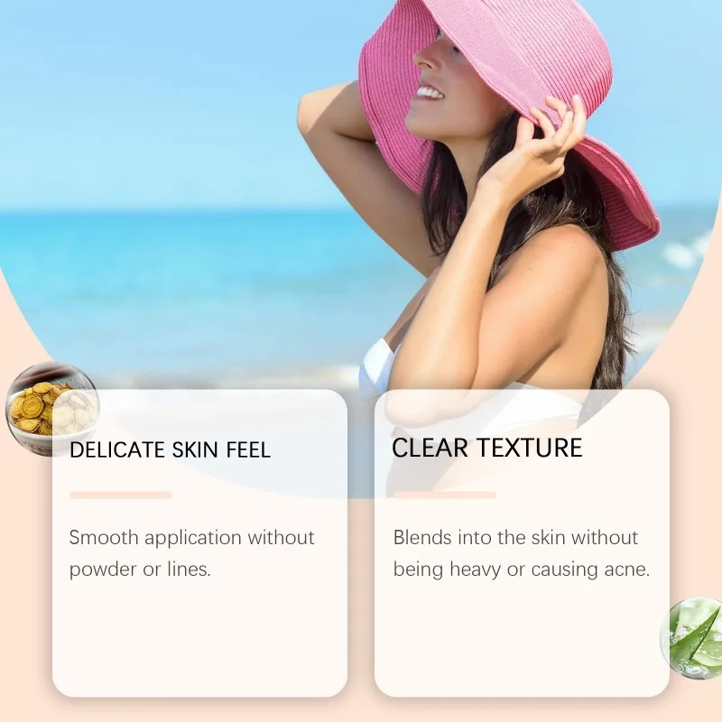 Feuchtigkeitsspendender Sonnenschutz für den Sommer im Freien, sanfte, feuchtigkeitsspendende, leichte, nicht fettige Schutzcreme