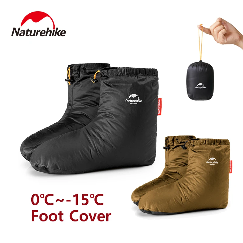 Naturehike Winter Warm Down Foot Cover 0℃~-15℃ Outdoor Hiking Duck Down Shoes Cover Unisex Camping Waterproof Ultralight Socks