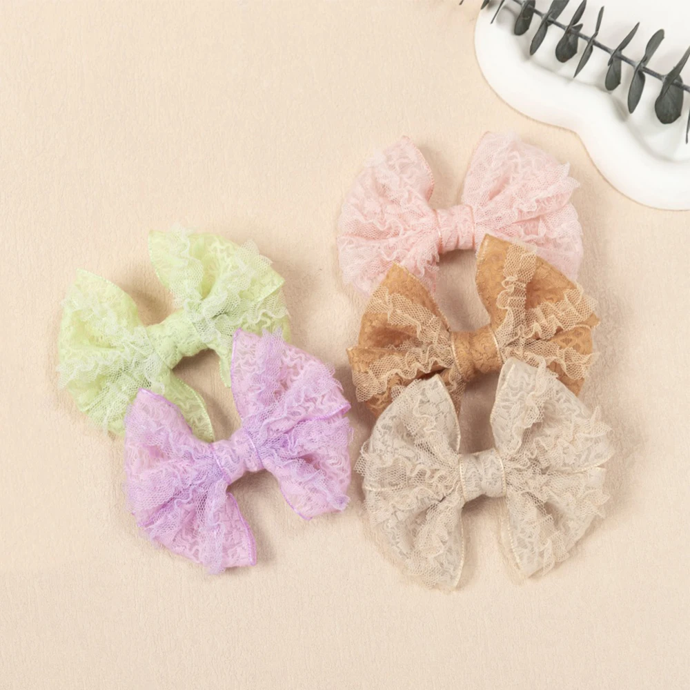 

36 шт., милые 3,3 дюйма, кружевные заколки для волос с вышитым бантом для девочек, сетчатые заколки с бантом, заколки для волос для маленьких девочек, детские заколки для волос, вечерние головные уборы