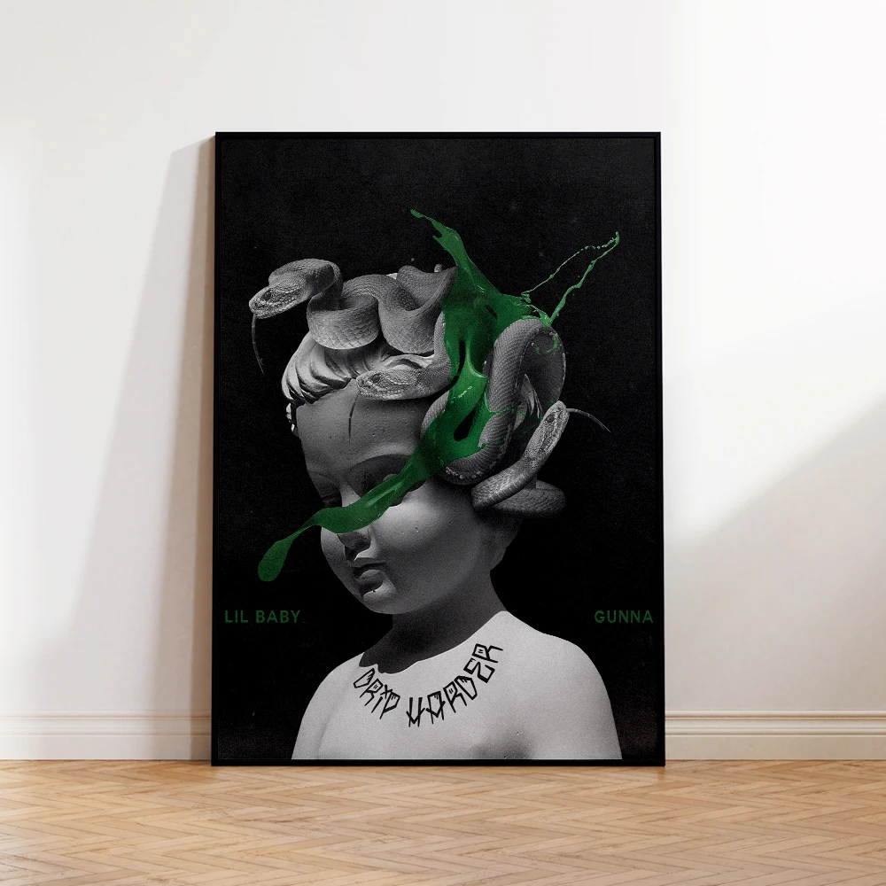 

Modern Drip Harder Lil Baby Album Music Cover Gift Wall Art Aluminum Frame Canvas Painting Posters For Living Room Home Decor