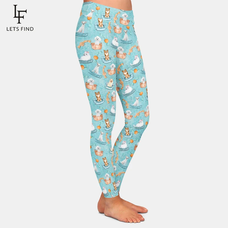 LETSFIND-Pantalon décontracté taille haute pour femme, imprimé chien 3D, fitness doux, leggings minces pour fille sexy, haute qualité, printemps, nouveau