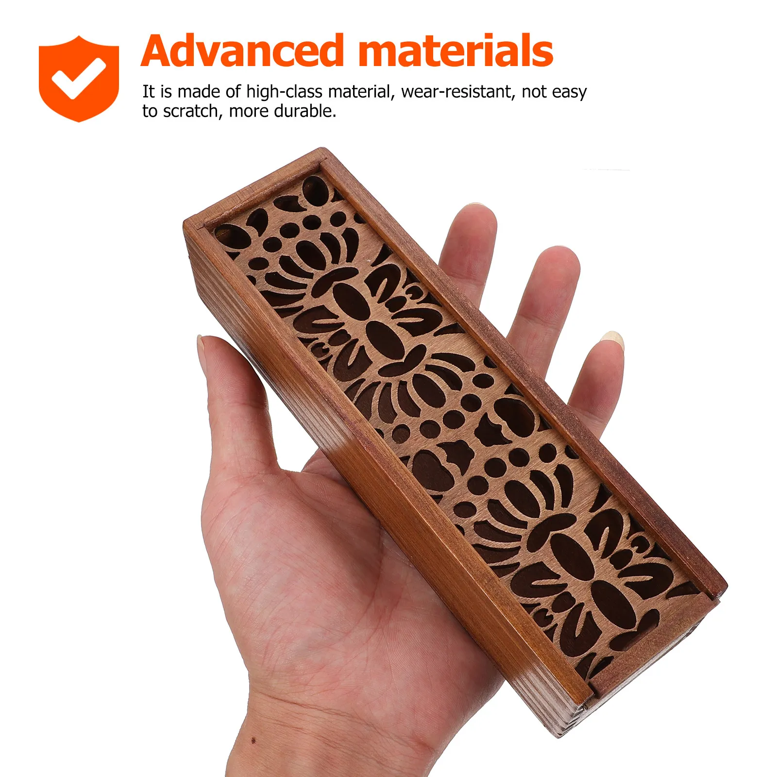 1Pcs Wooden Wooden Pen Storage Box Oblong Elegant Design Multipurpose Student Stationery Convenient Pencil Eraser