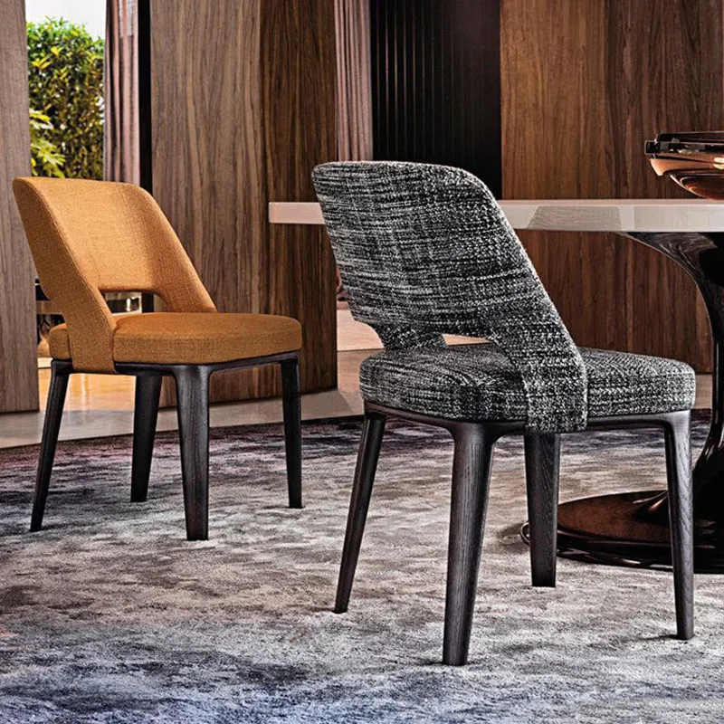 

Simple Wooden Dining Chair Modern Nordic Occasional White Dining Chairs Kitchen Leather Chaise Salle A Manger Salon Furniture