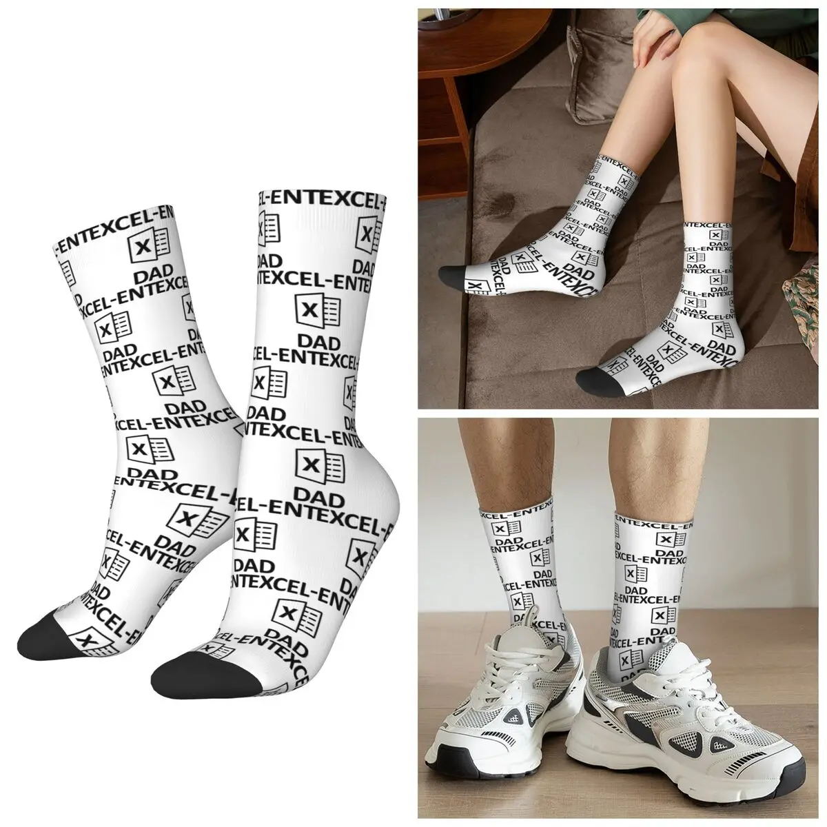

Всесезонные забавные носки Excelent Excel Dad, спортивные носки в стиле Харадзюку, средние носки-трубы, чулки для мужчин и женщин, рождественские подарки