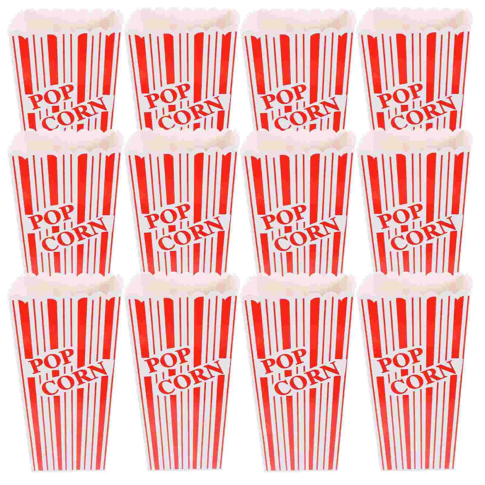 

12pcs Paper Popcorn Boxes Retro Party Popcorn Containers Small Popcorn Boxes Night party decorations