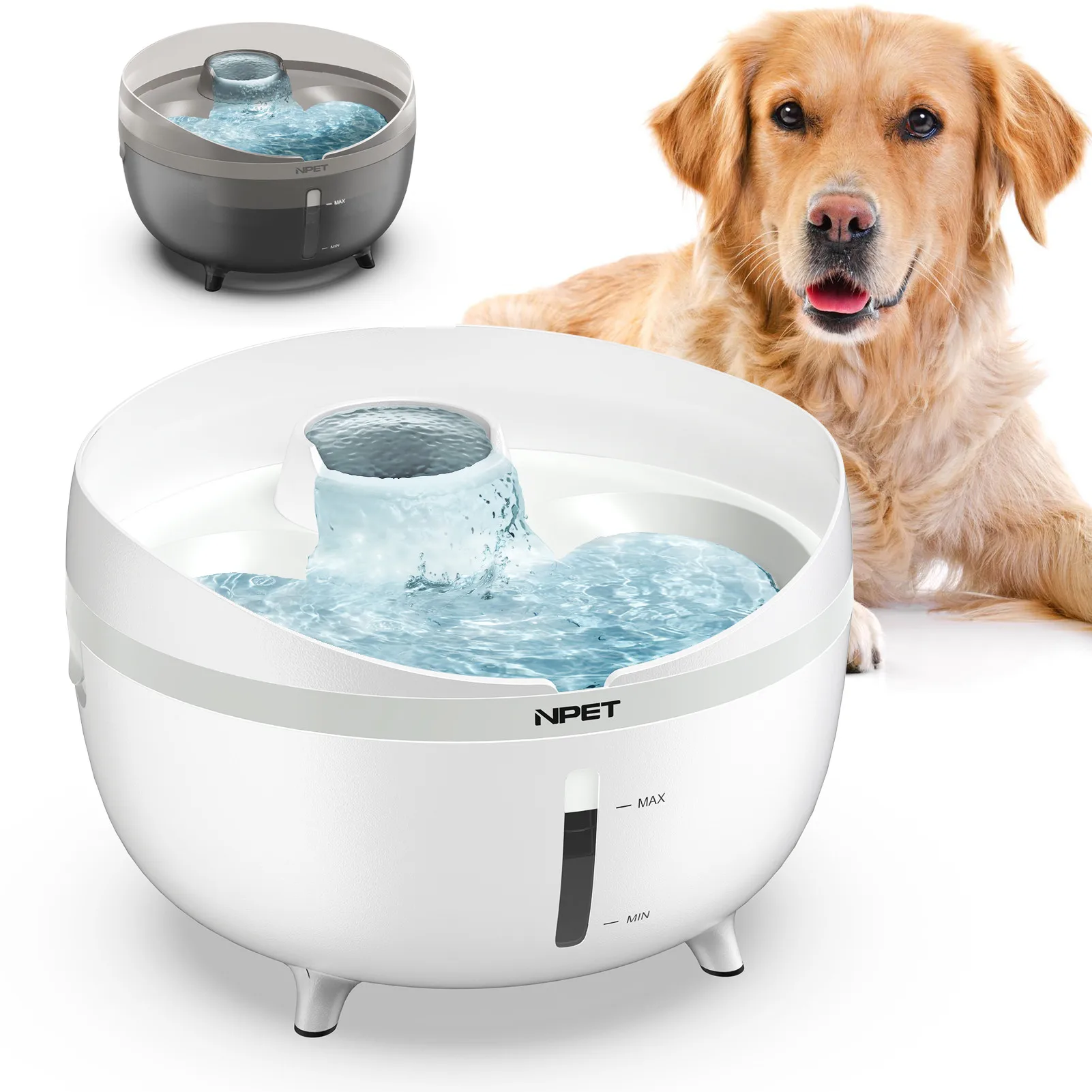 

2025 New Automatic Pumping 152oz/1.2Gal/4.5L Pet Drink Bowl Filter Water Dispenser Dog Water Fountain With Splash Guard