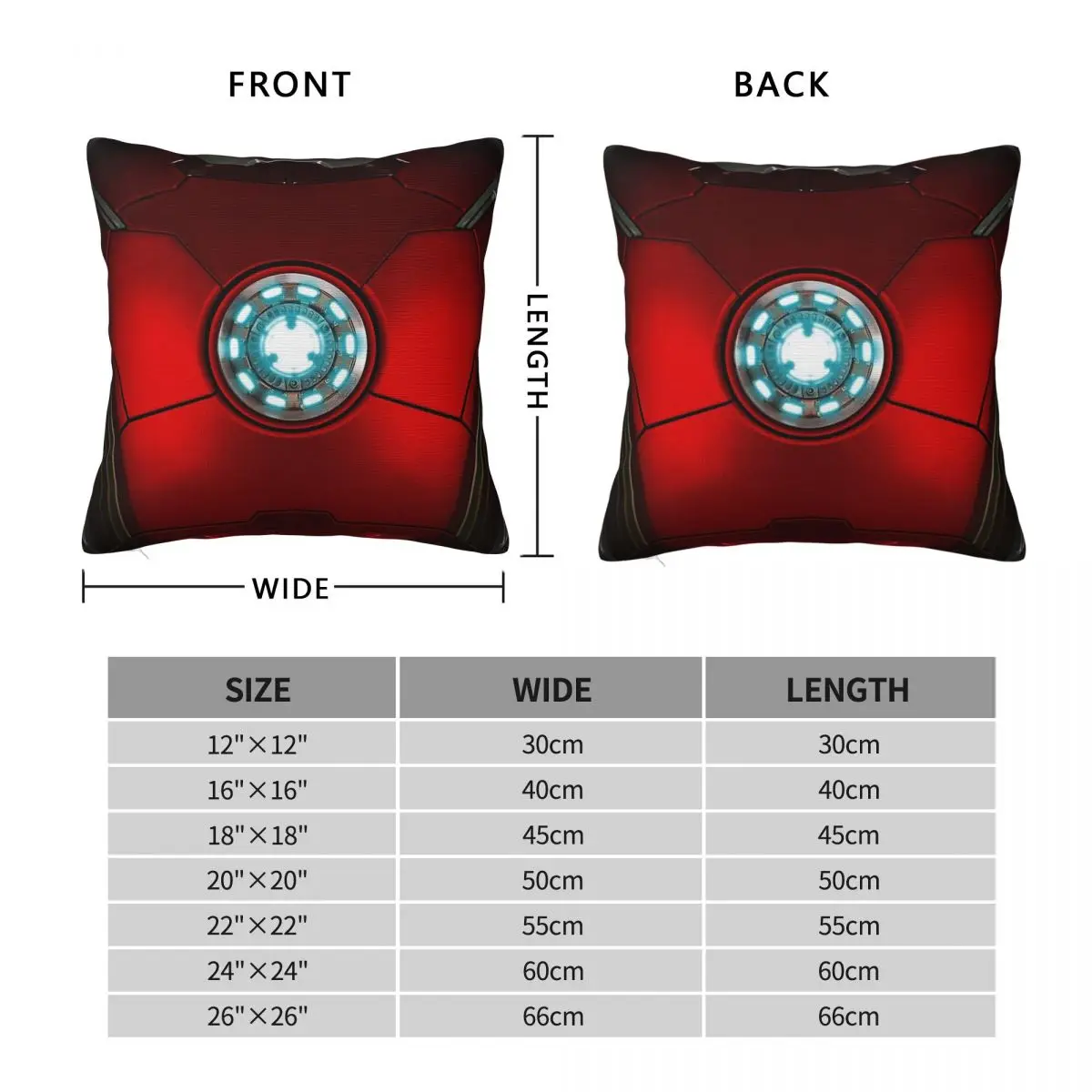 Arc Reactor Vibranium Square Pillowcase Polyester Linen Velvet Printed Zip Decorative Throw Pillow Case Sofa Cushion Cover