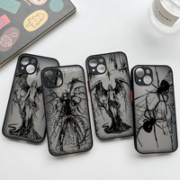 luxury Black Angel Death demon Phone Case For Xiaomi Redmi Note 13 12 11 10C 10X 9A 9T 9C 8 Pro Plus 5G Matte Transparent Cover