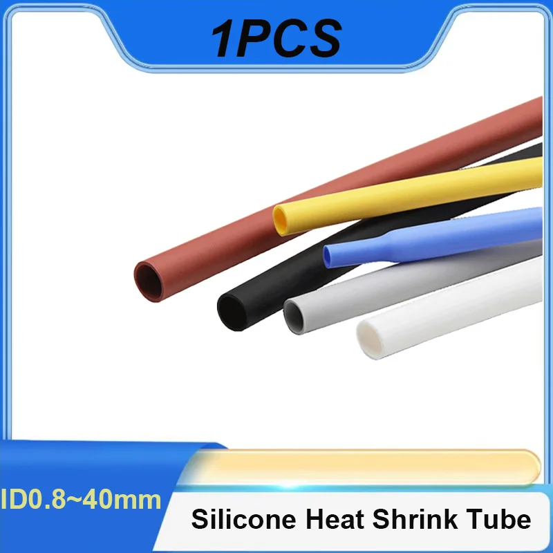 1M 1.7:1 Soft Silicone Ratio Heat Shrink Tube 0.8mm~40mm High Temperature DIY Wire Protect Repair Wrap Cable Insulated Sleeve