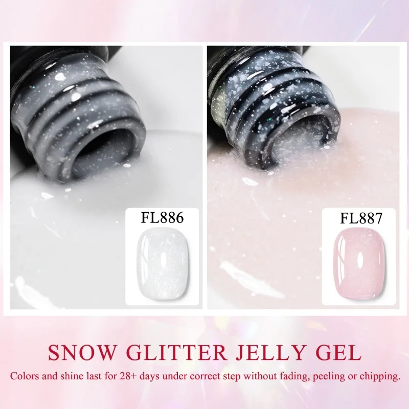 10 مللي سنو بريق هلام هلام مسمار البولندية مسمار الفن فيرنيس الثلج شكل شبه دائم UV LED هلام مانيكير لتقوم بها بنفسك مستلزمات الأظافر