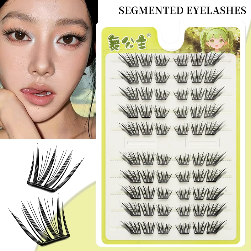 DINGSEN 10 Reihen Selbstklebende Einzelwimpern Ohne Klebstoff DIY Wimpernverlängerung Cluster Handgefertigte Wimpern Natürliche Wimpern – Detail 1