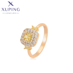 Xuping Jewelry Fashion New Arrival Square Stone Popular Gold Color Ring for Women Gift A00918388