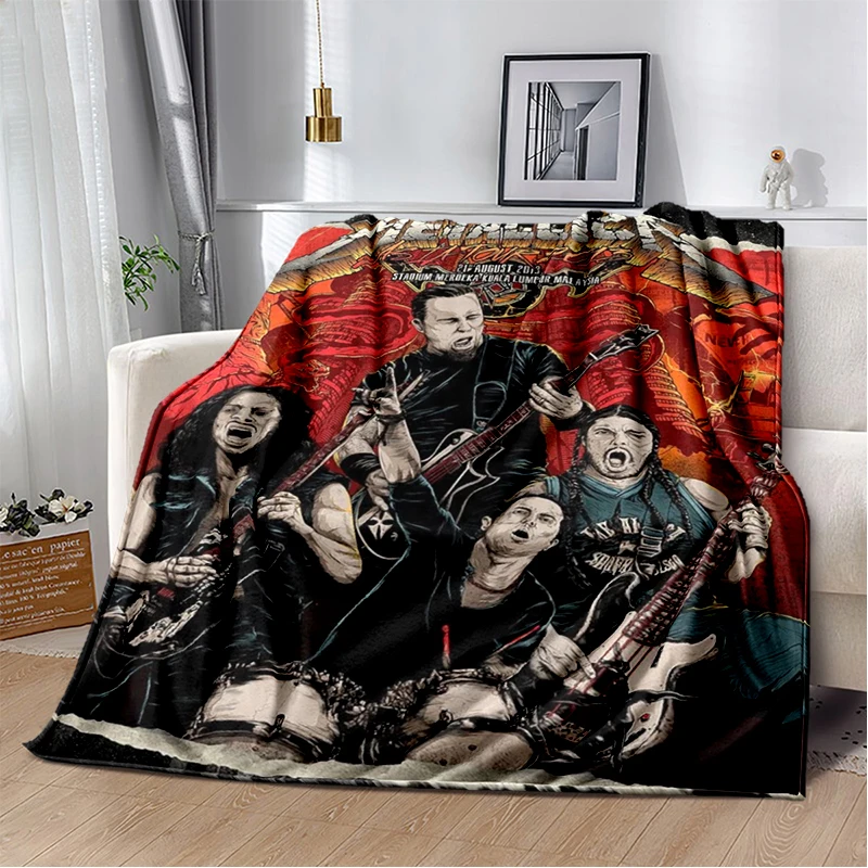 Band M-Metallicas James Hetfield Cartoon Soft Flannel Blanket for Beds Bedroom Sofa Picnic,Throw Blanket for Leisure Nap Gift