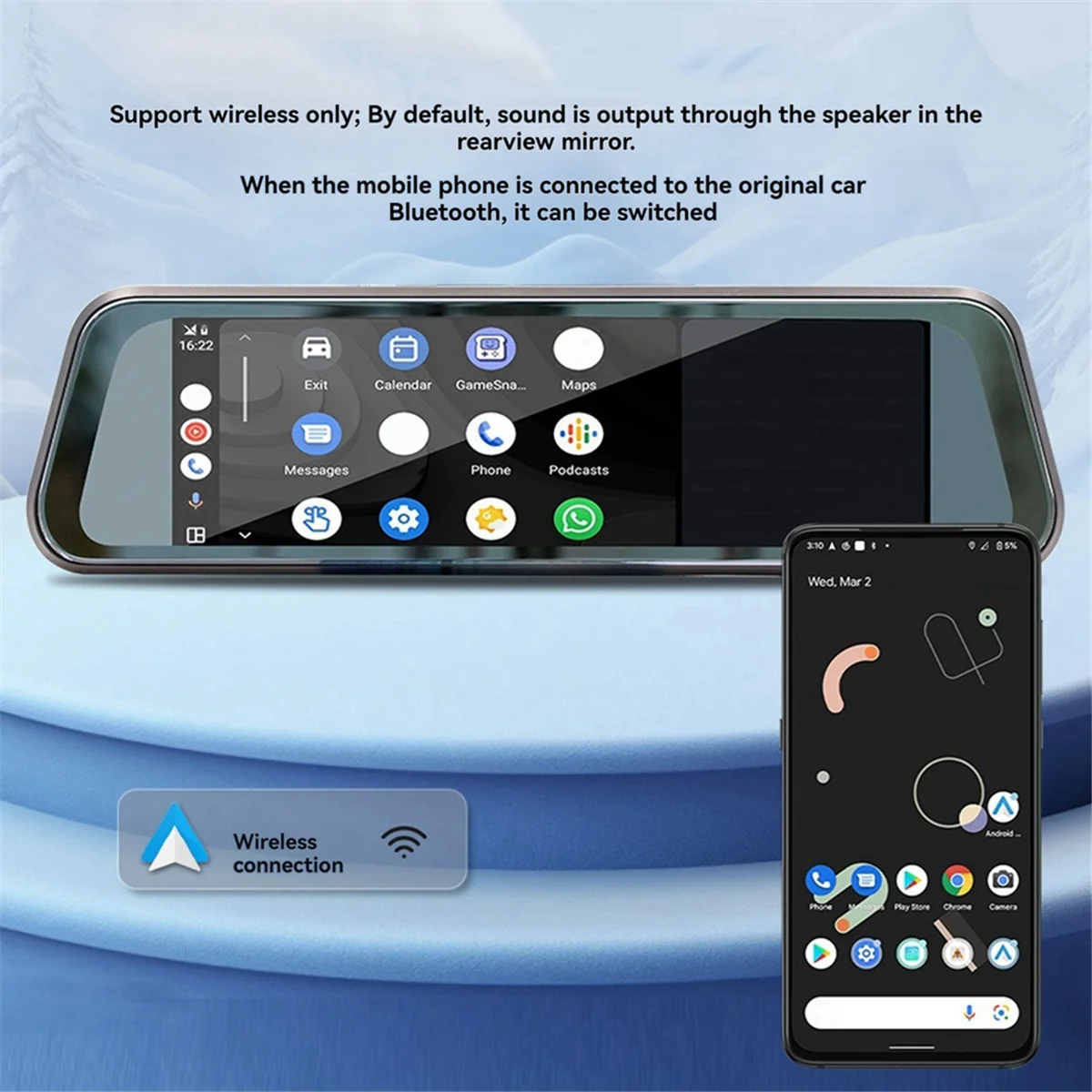 New Rearview Mirror Recorder 9.36 Inch Carplay Driving Recorder Streaming Media HD Large Screen Bluetooth