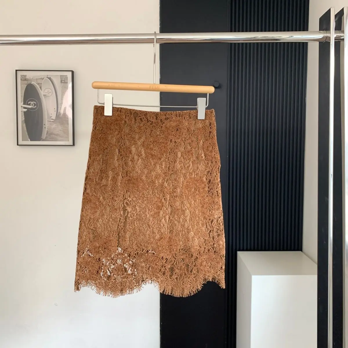 フレンチスタイルの女性用セクシーレーススカート 春夏 エレガントミニラップスカート