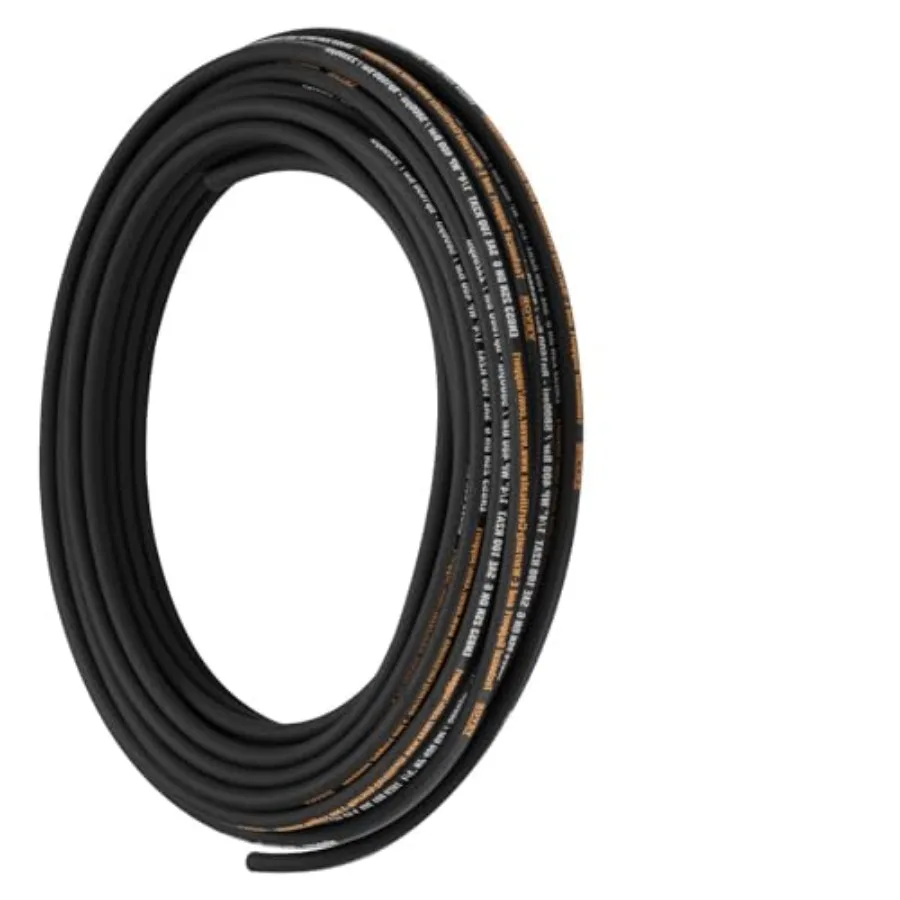 

Coiled Hydraulic Hose 1/4 inch x 100 ft Rubber 5800 PSI with 2 High-Tensile Steel Wire Braid Bulk Flexible Hose for Industrial