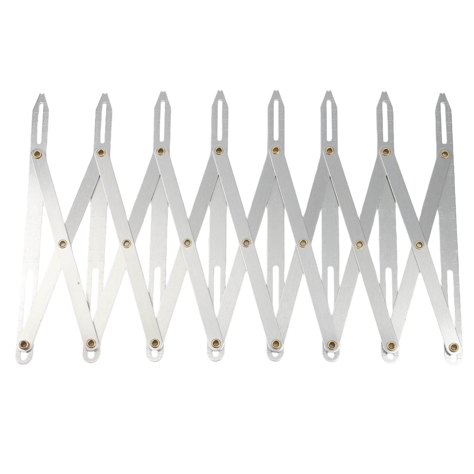 Silver Aluminum Retractable Sewing Gauge Adjustable Ruler For Equidistant Buttonhole Spacing Pleats Marking Craft Device
