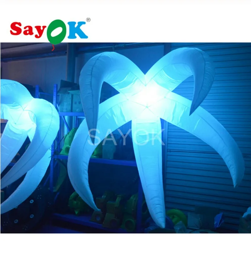 Imagem -04 - Gigante Inflável Iluminação Flor Balão Decoração Led para Party Night Club Eventos Show Decor Sayok-dia. 1.8m