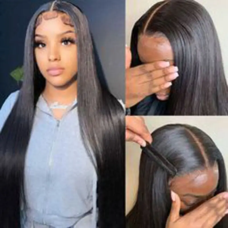 32 inches Bone Straight Lace Front Human Hair Wigs Brazilian 220 Density 13x6 360 HD Lace Frontal Wigs 5x5 Lace Closure Wig