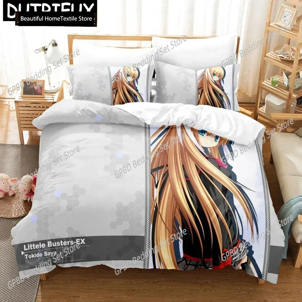 Japanese Anime Little Busters 3D NEW Duvet Cover Pillowcase Bedding Set Adult Boy Girl Bedroom Decoration Single Double Large