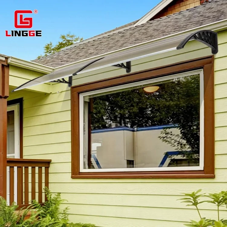 Patio Cover Roof Easy Installation PC Window Awning Waterproof Aluminum Alloy Frame Canopy Wall Install Sun Protection Canopy