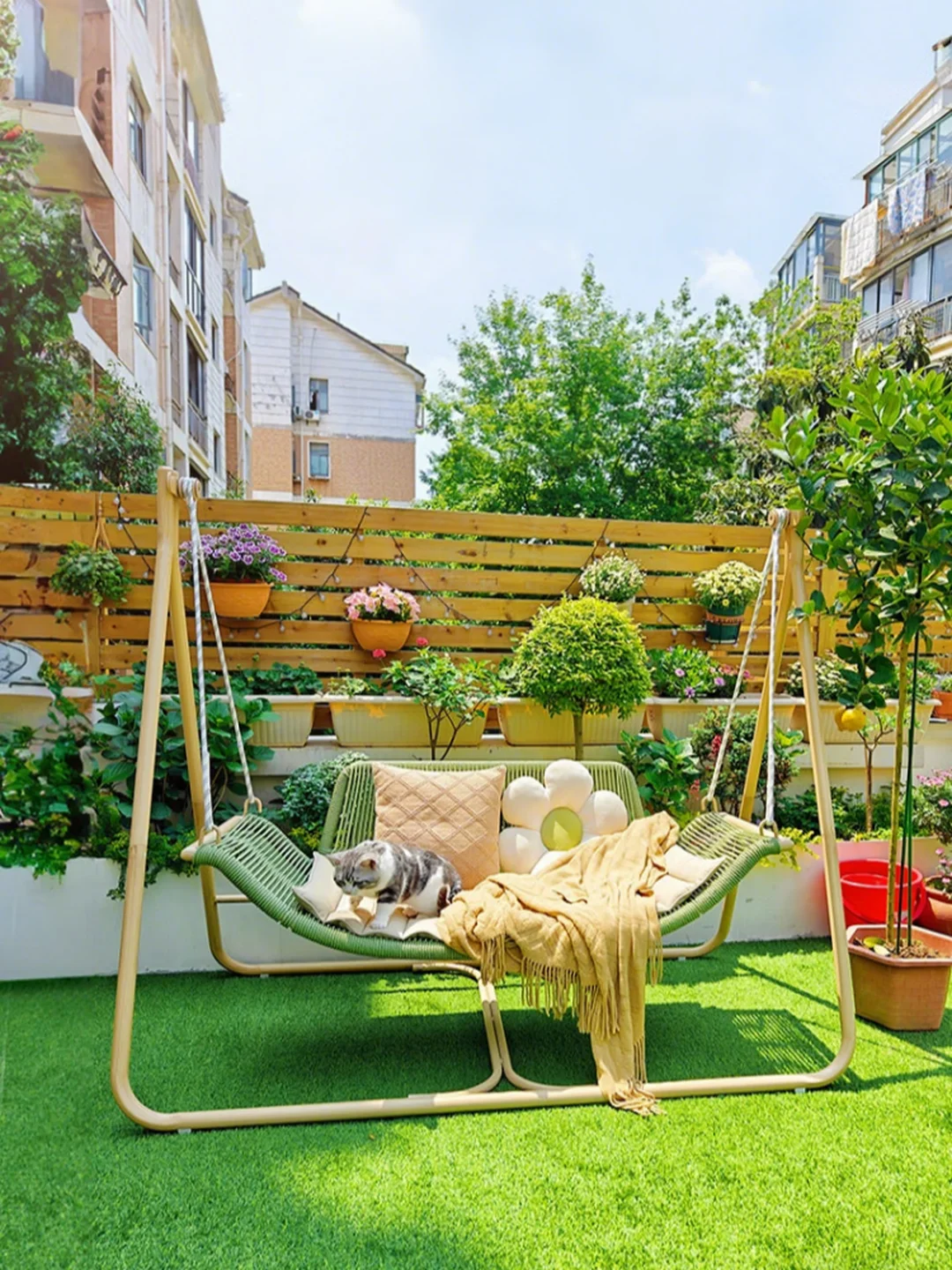 sandalwood hanging chair indoor swing living room hammock Internet celebrity single cradle chair double