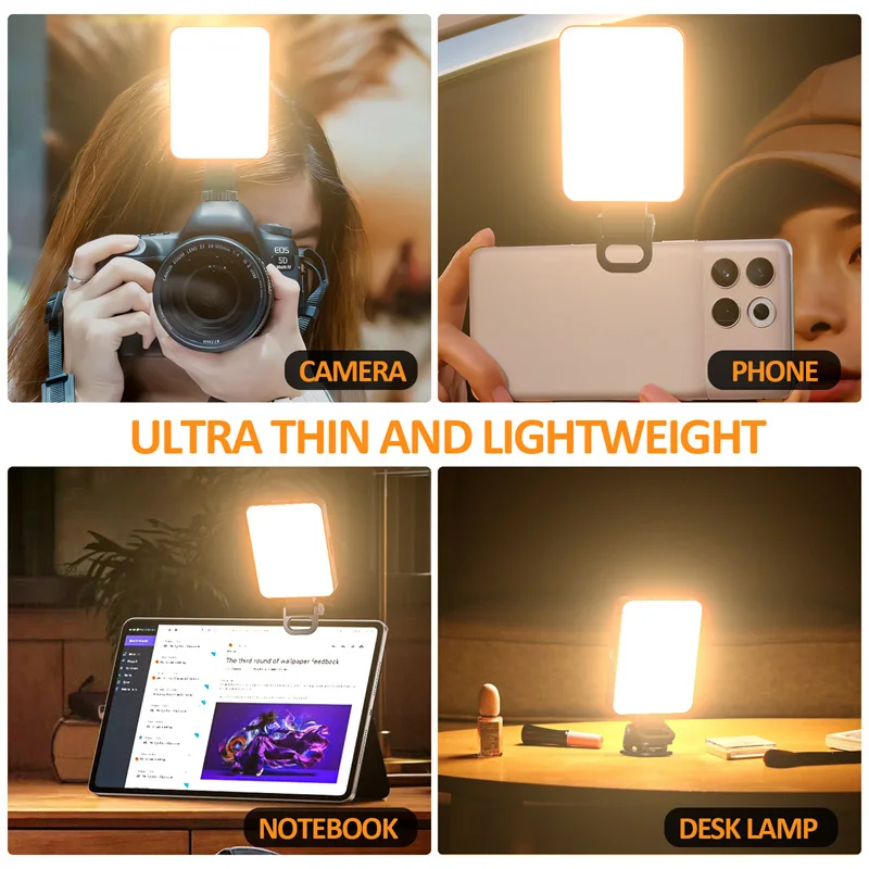 

Magnetic Selfie Light Rechargeable Portable Phone Clip for Phone Camera Laptop for Live Stream Makeup Video Conference