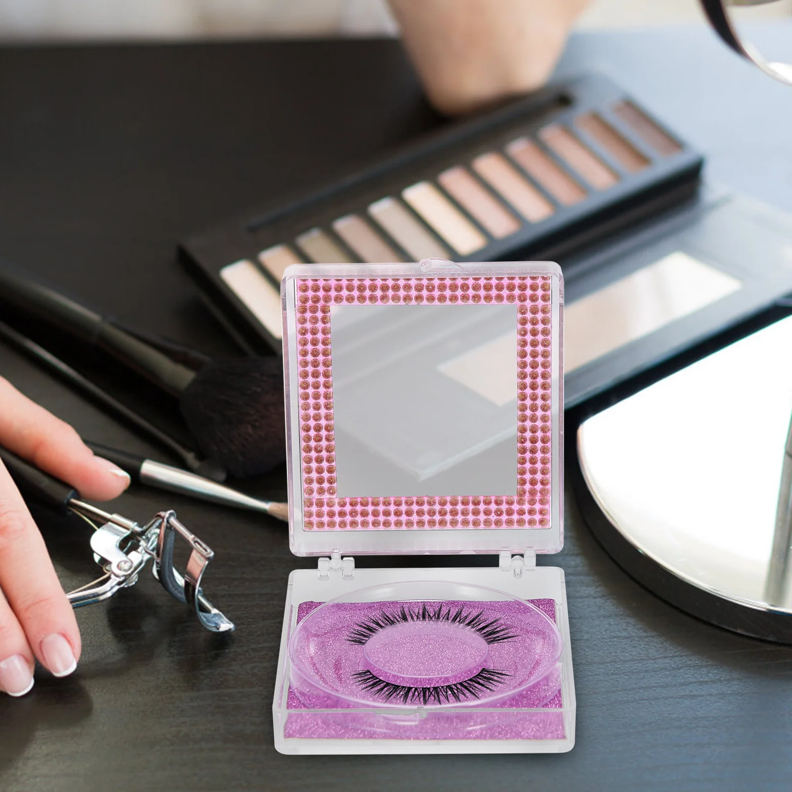 Caixa de Armazenamento para Cílios Postiços Vazia, Organizador de Cílios, Acessório de Maquiagem Portátil para Uso em Salão e em Casa