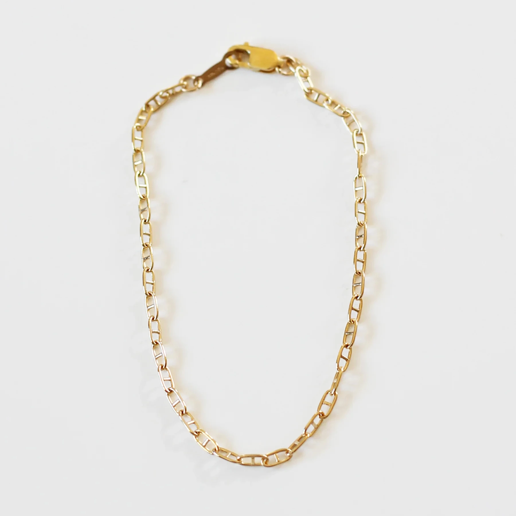 14K Gold Filled OMariner Oval Link Chain Bracelet Handmade Dainty Bracelet Waterproof Tarnish Resistant Jewelry Gift for Women