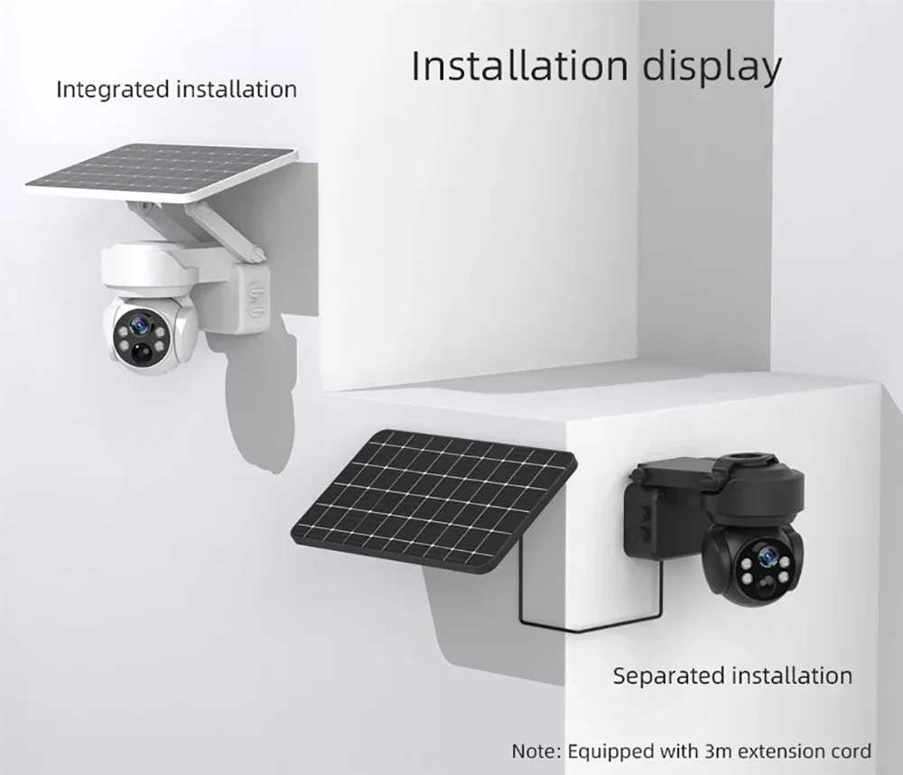 PEGATAH 3MP Solar Camera Outdoor 4G Wifi Camera 4X Zoom Motion Detection Two-way Audio IP65 Waterproof Video Security IP Cameras