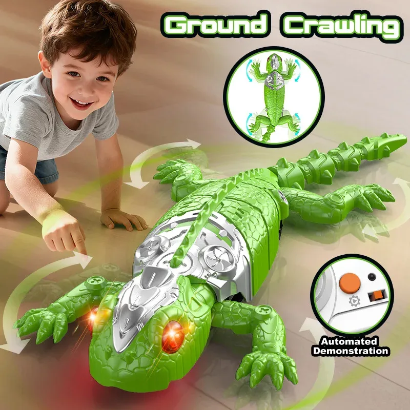 Spider and Gecko Remote Control Toy Climbing Robot Car with LED Eyes, Animal-Shaped Toy, Electric Halloween Toy for Children.