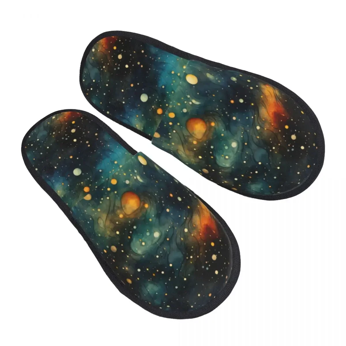 Indoor Slippers Celestial Planetary Objects Plush Slipper Autumn Winter Shoes House Flat Floor for Bedroom