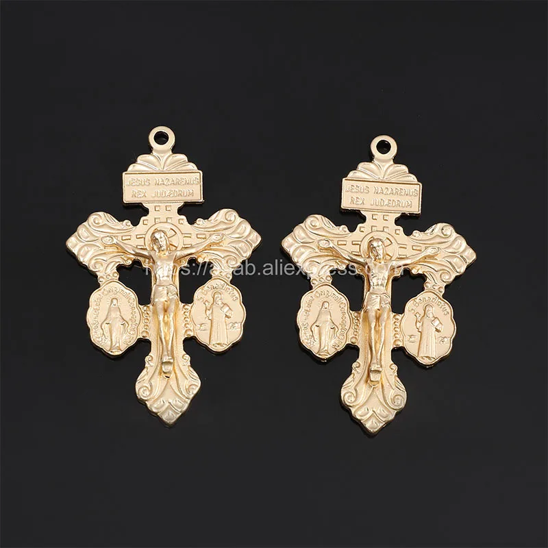 5 Pieces / Religious Cross Christian Jewelry Cross Pendant St Benedict Cross Pattern Pendant Pendant Necklace.