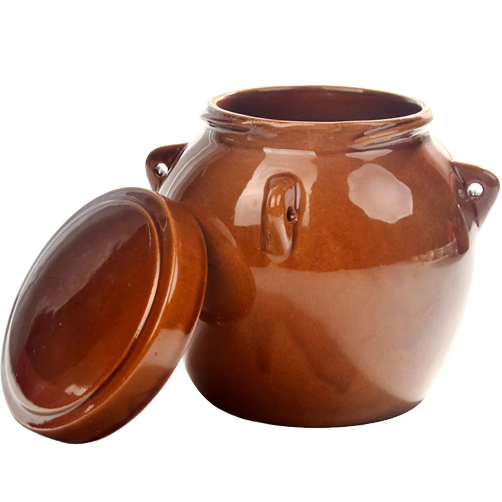 

Ceramic Pickle Jar Sealed Vintage Honey Storage Jar Large Capacity for Kimchi Sauerkraut Pickled Vegetables Kitchen Food