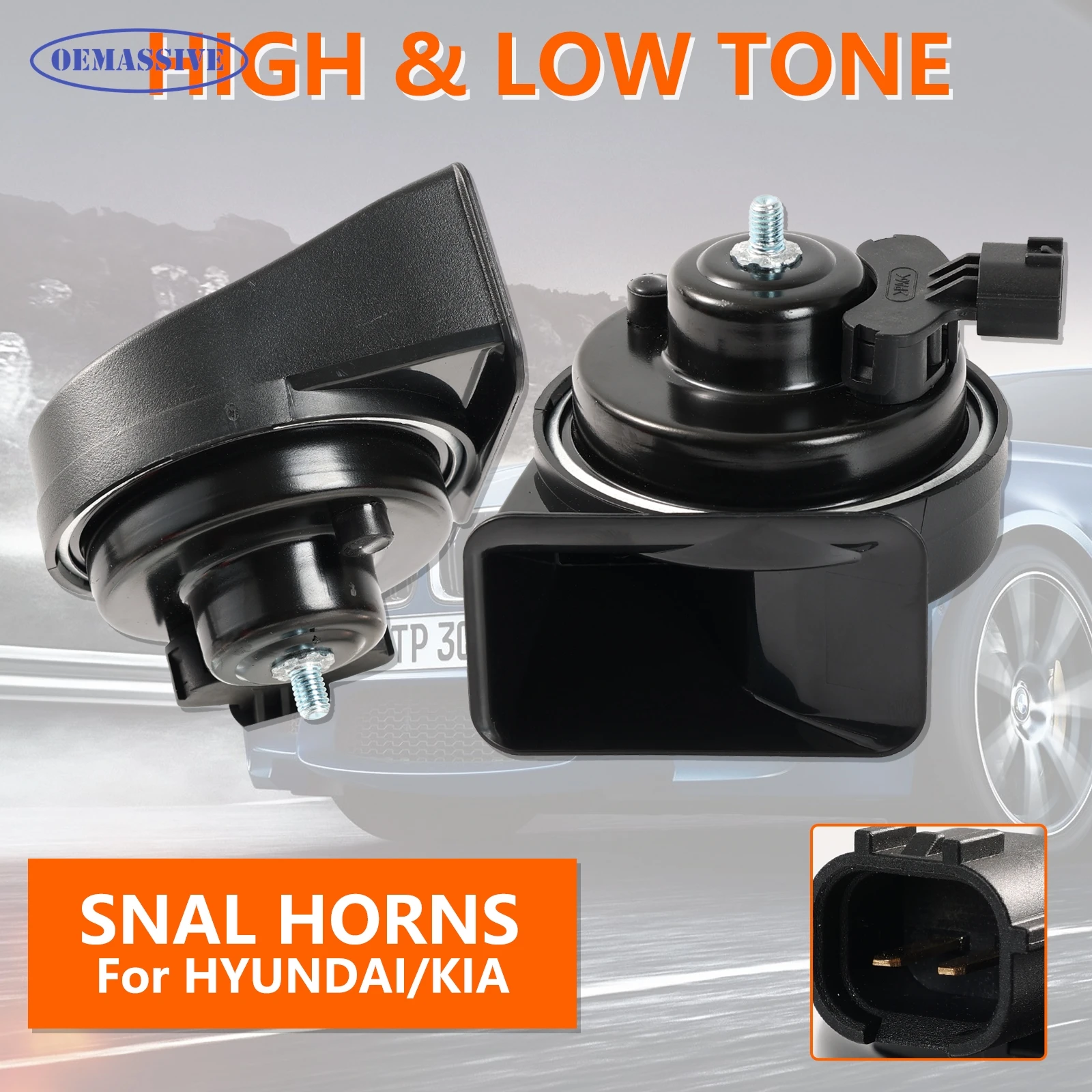 12V 110-125db 410/510Hz High Low Pitch Snail Horn Loud For Kia Rio Sportage Hyundai Solaris Creta / ix25 Accent RB HC Tucson i20